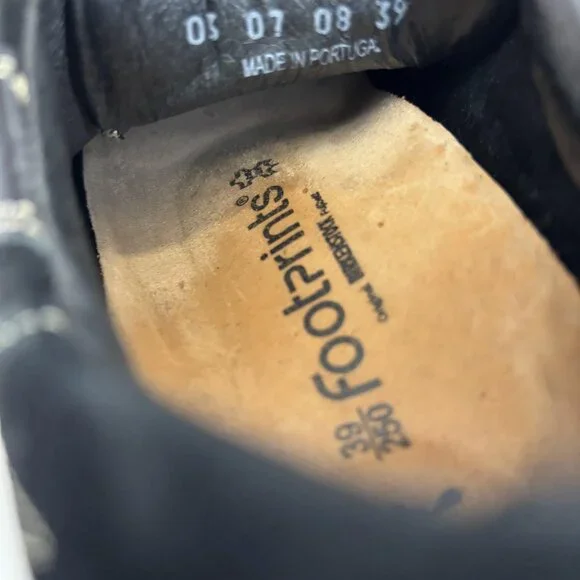 Birkenstock Footprints Leather Lace Up Walking Shoes Womens 8 39 Black Sneakers - Picture 4 of 12